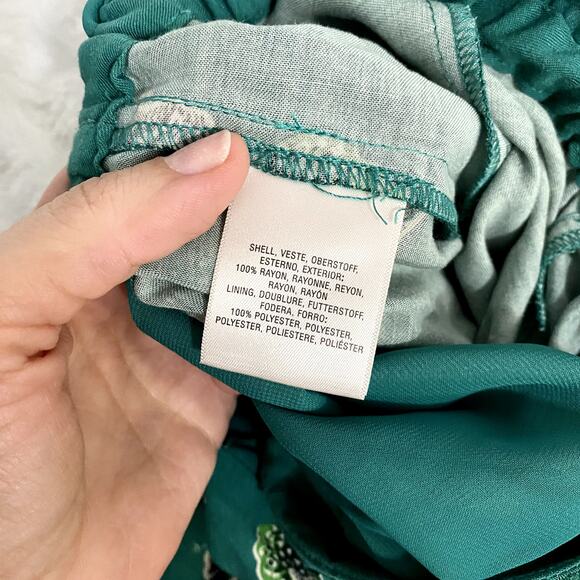 Anthropologie Elevenses Papillion Green Butterfly Print Open Back Romper S - Picture 6 of 9